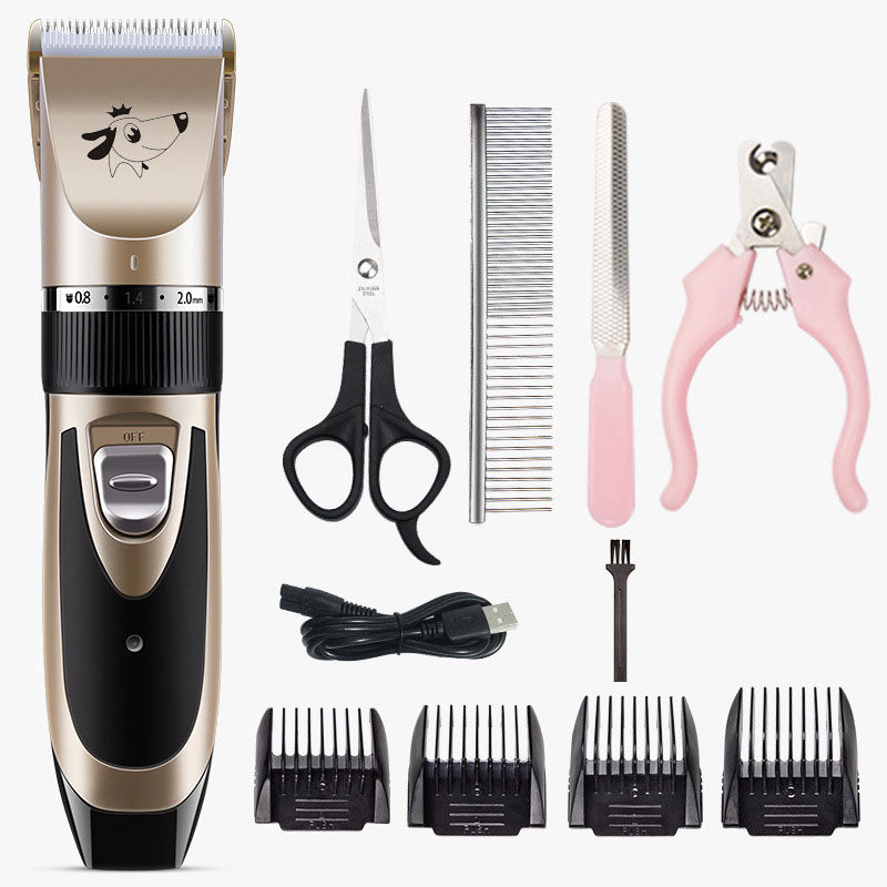 Color: B Style - USB Rechargeable Electric Pet Clipper Razor Set Low Noise Pet Hair Trimmer