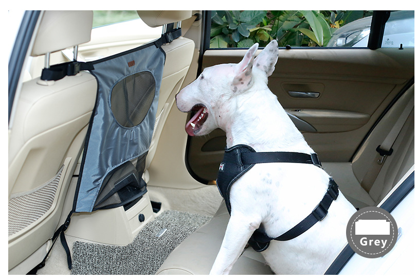 Color: gray, format: 54x49cm - Pet car fence car rear seat screen anti-dog harassment explosion safety barrier