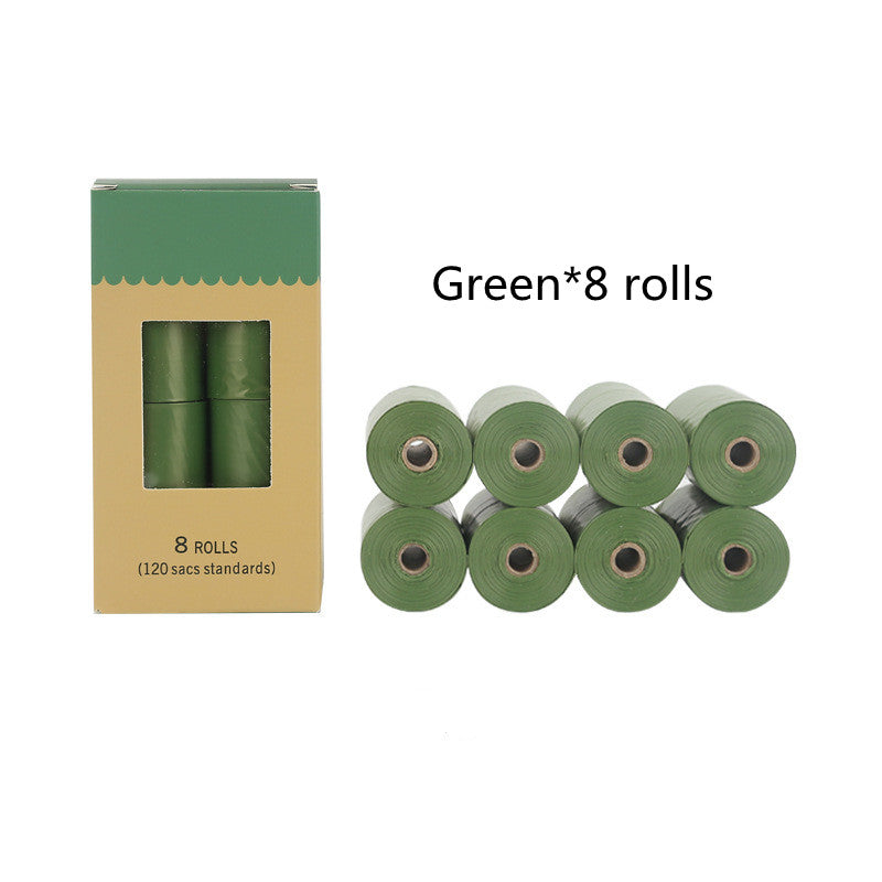 Color: Green 8 roll - 16 roll Disposable Trash Dog Poo bag small roll