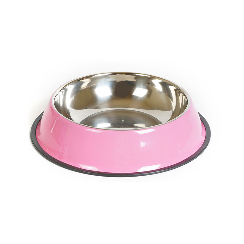 Color: pink, Size: 18 - pet bowl pet feeding basin