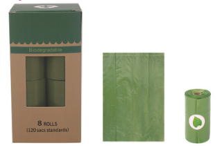 Color: Green 8 roll - 16 roll Disposable Trash Dog Poo bag small roll