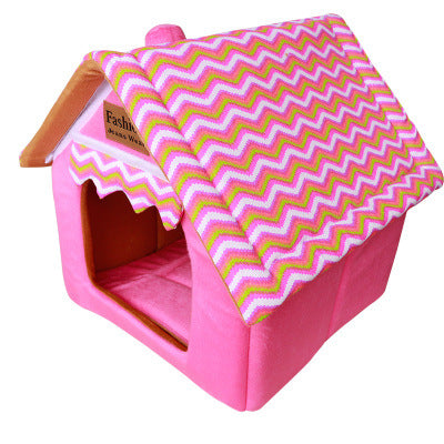 Color: Pink1, Size: XL - Petdog folding factory wholesale pet pad four warm summer detachable folding house