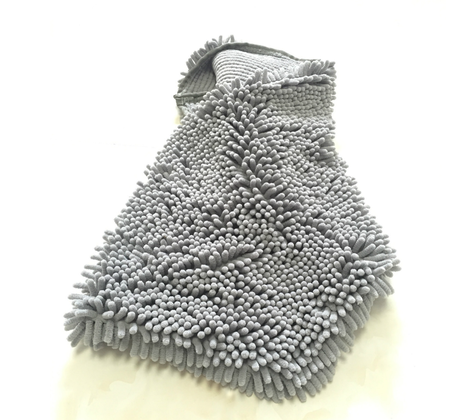 format: Large size, Freight number: gray - Pet Bathing Dry Hair Towel Chenille Quick-drying Extra Large Absorbent Towel