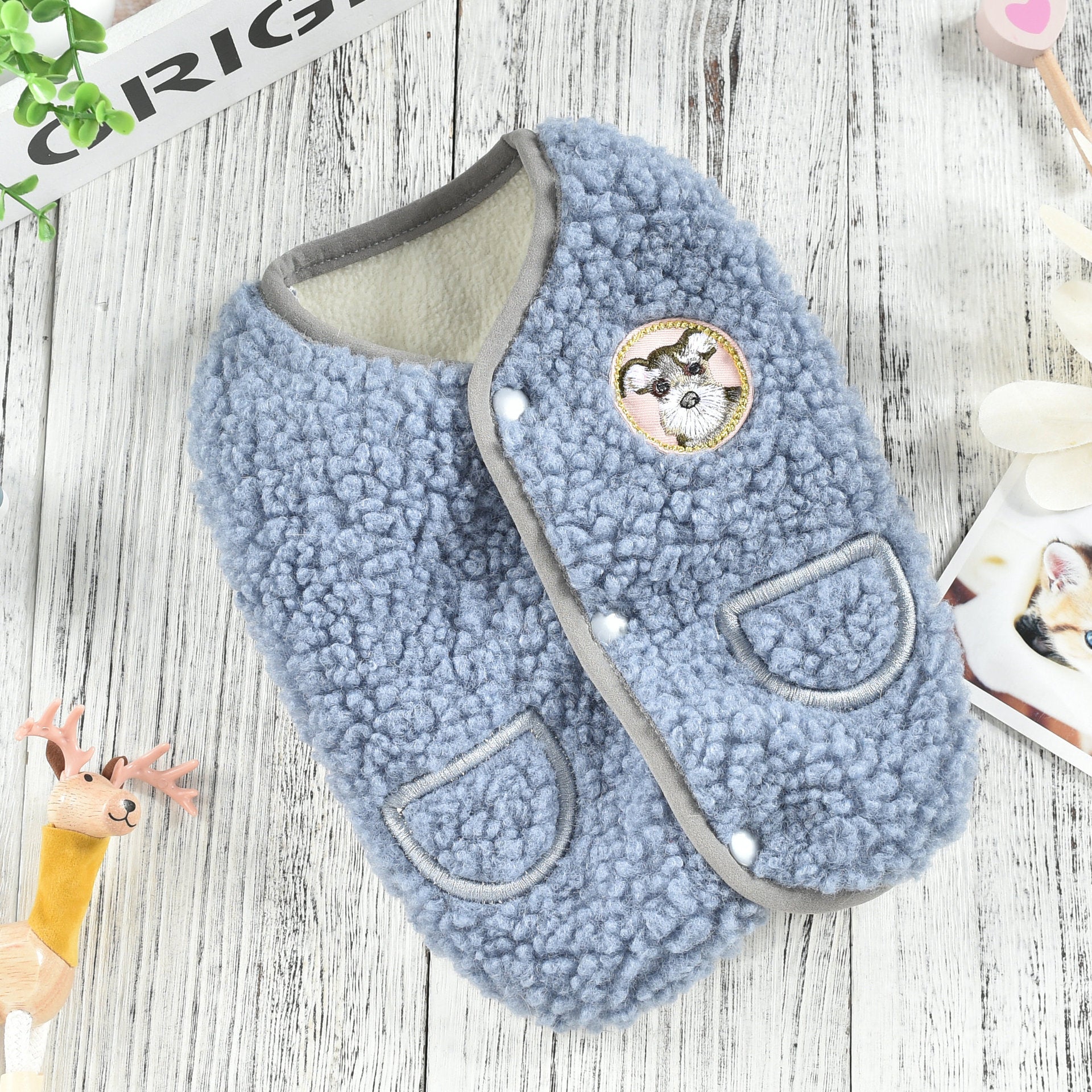 Color: Light blue, Size: 4L - Pet Thickened Autumn And Winter Polar Fleece Vest