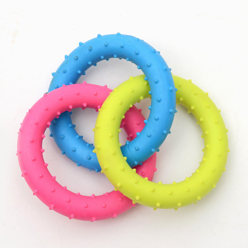 Color: Pink, quantity: 1PCS-A, style:  - TPR Rubber Barbell Pet Toy