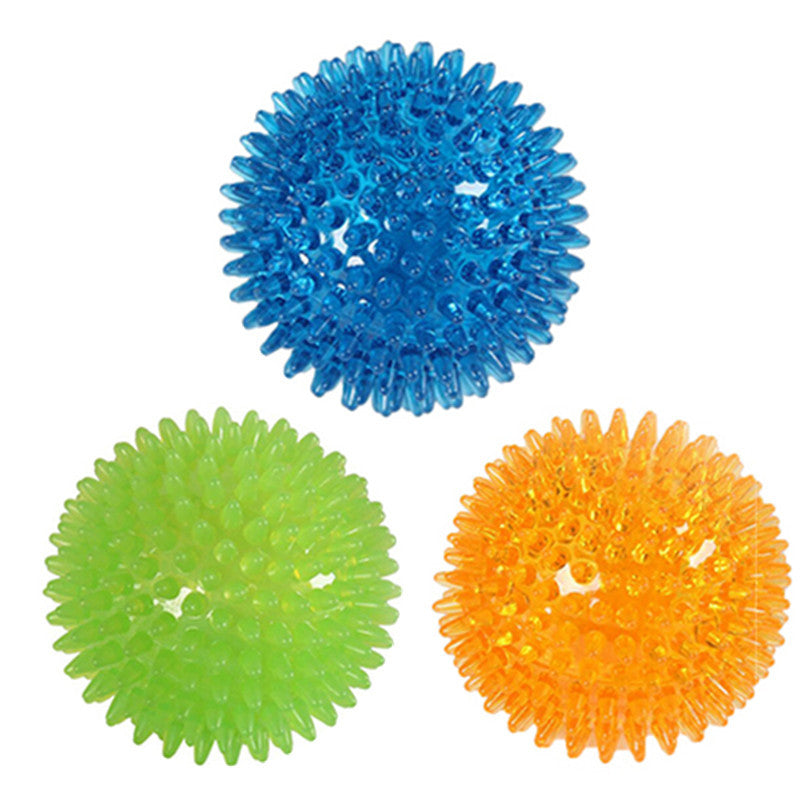 Color: Orange, Size: 6.5cm - Large Dog Vocal Toy Ball Stab Massage Ball Bouncy Ball