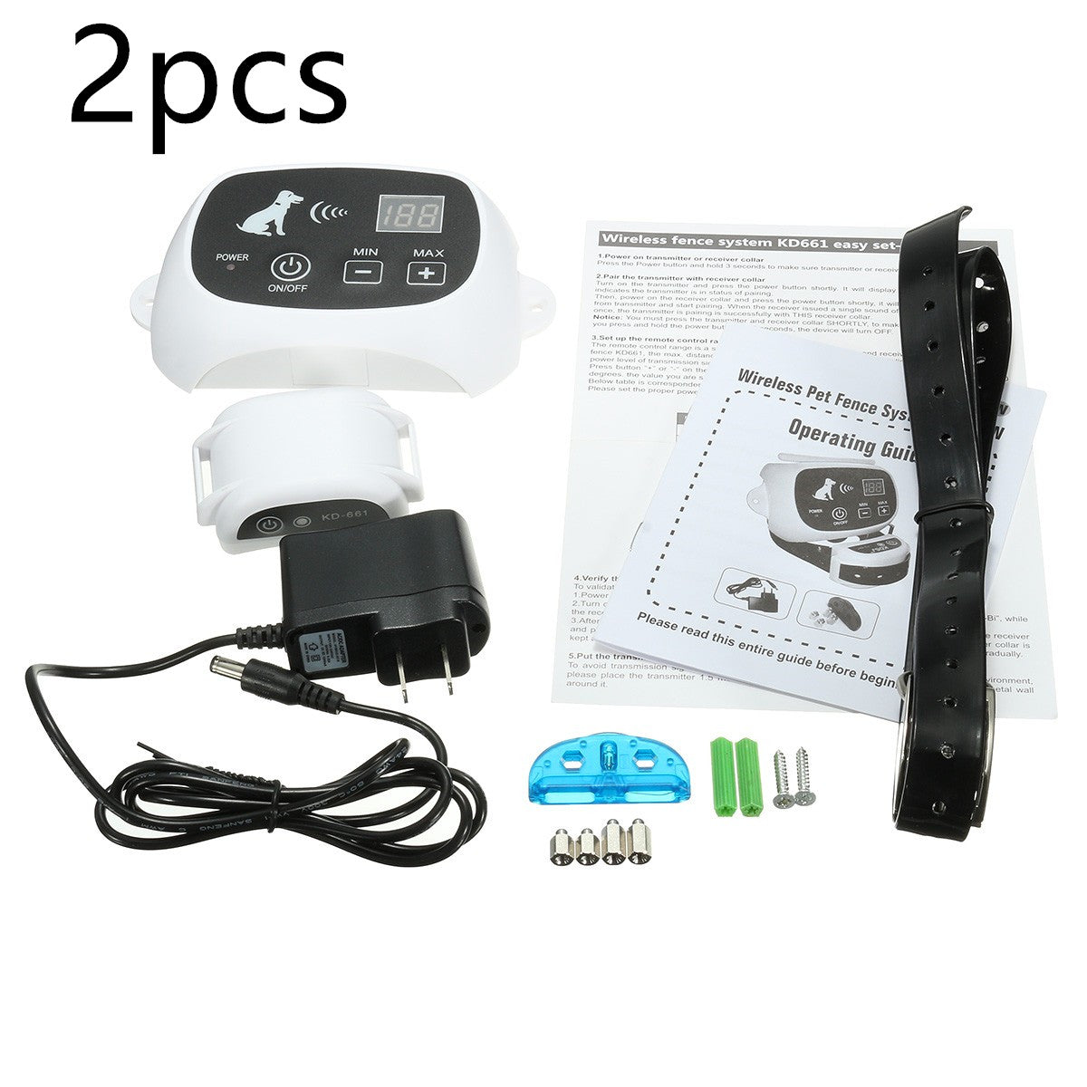 Color: White2pcs - Pet Dog Wireless Electronic Fence