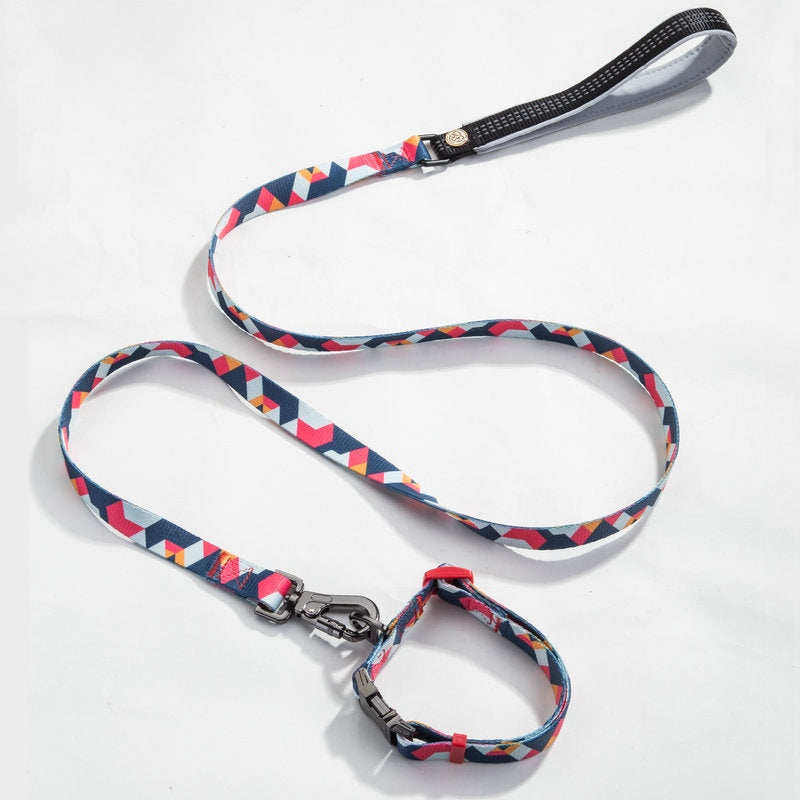 Color: 7 style, Style: Two piece set-L, Size:  - Pet leash collar