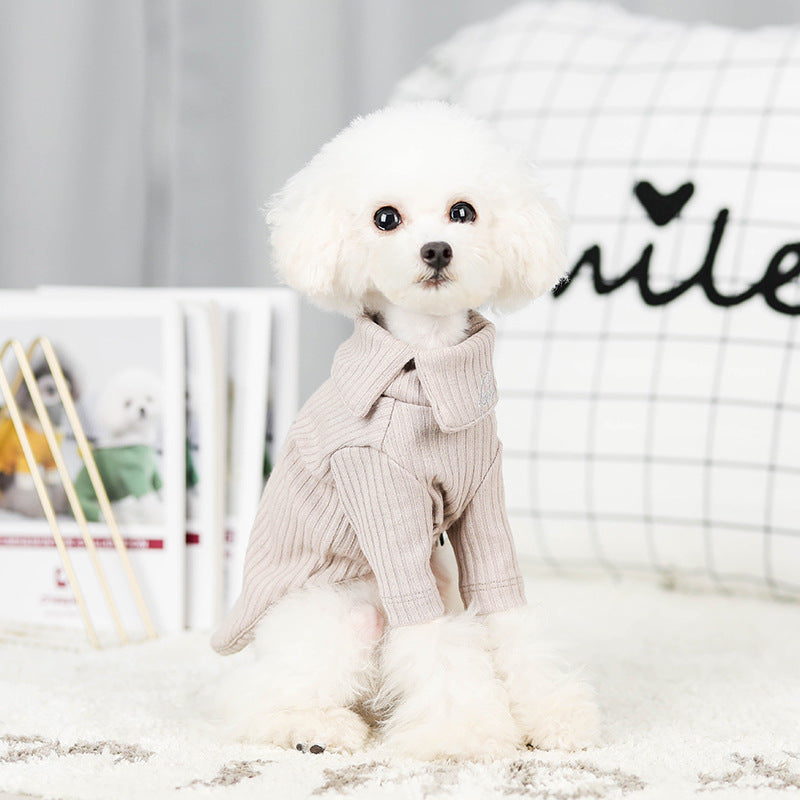Dog clothes autumn and winter cotton bottoming shirt to keep warm Teddy clothes small dog Bomei cat pet
