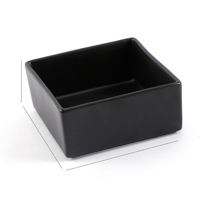 Color: Black, style: Square bowl - Nordic Creative Multifunctional Fruit Dessert Bowl