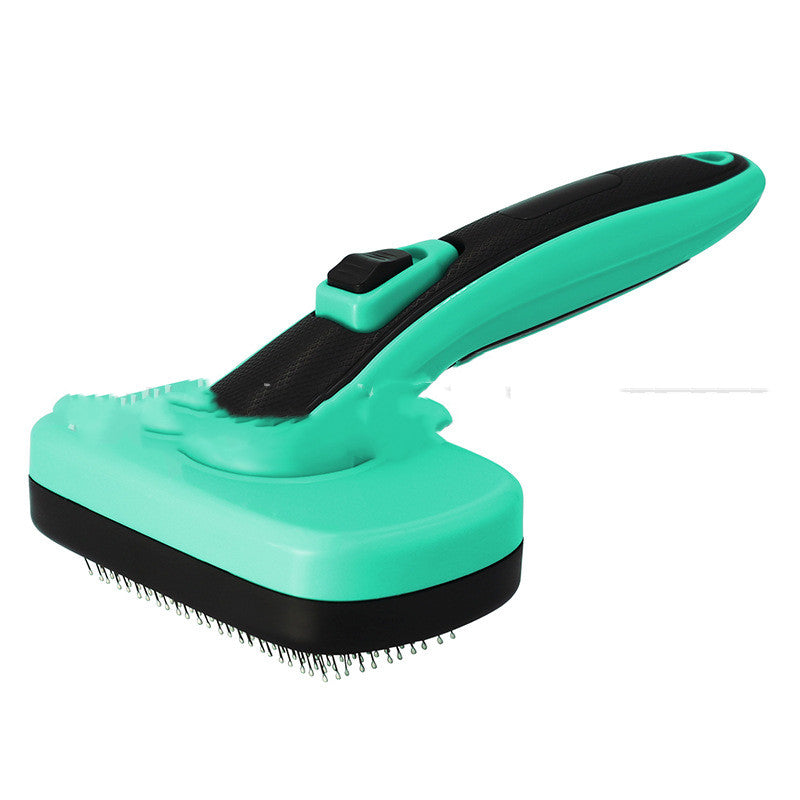 Color: Sticky bead brush - Cross-border Customized New Pet Brush Retractable Hair Removal Opening Knot