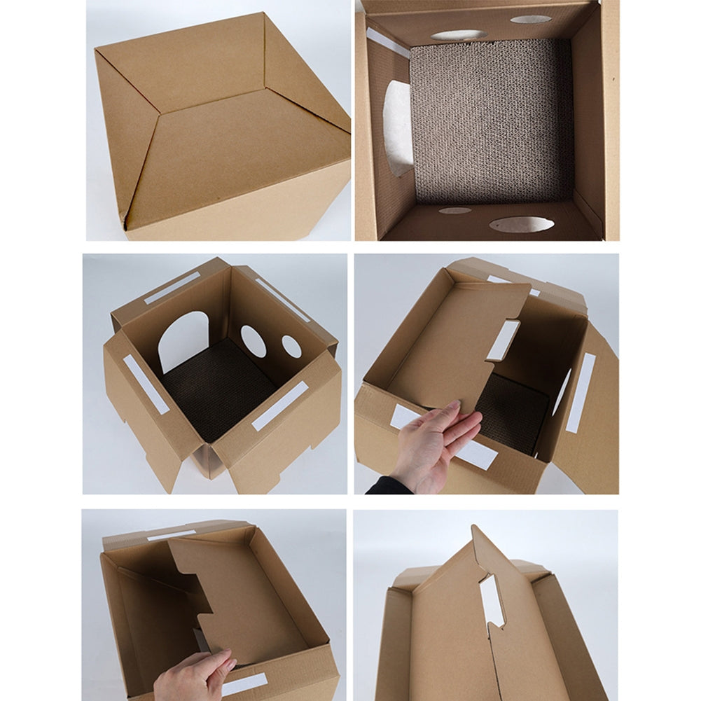 Pet House Cat Scratch Board Wear-resistant Anti-scratch Corrugated Paper Cat Scratcher Toys Pet Supplies Black and white