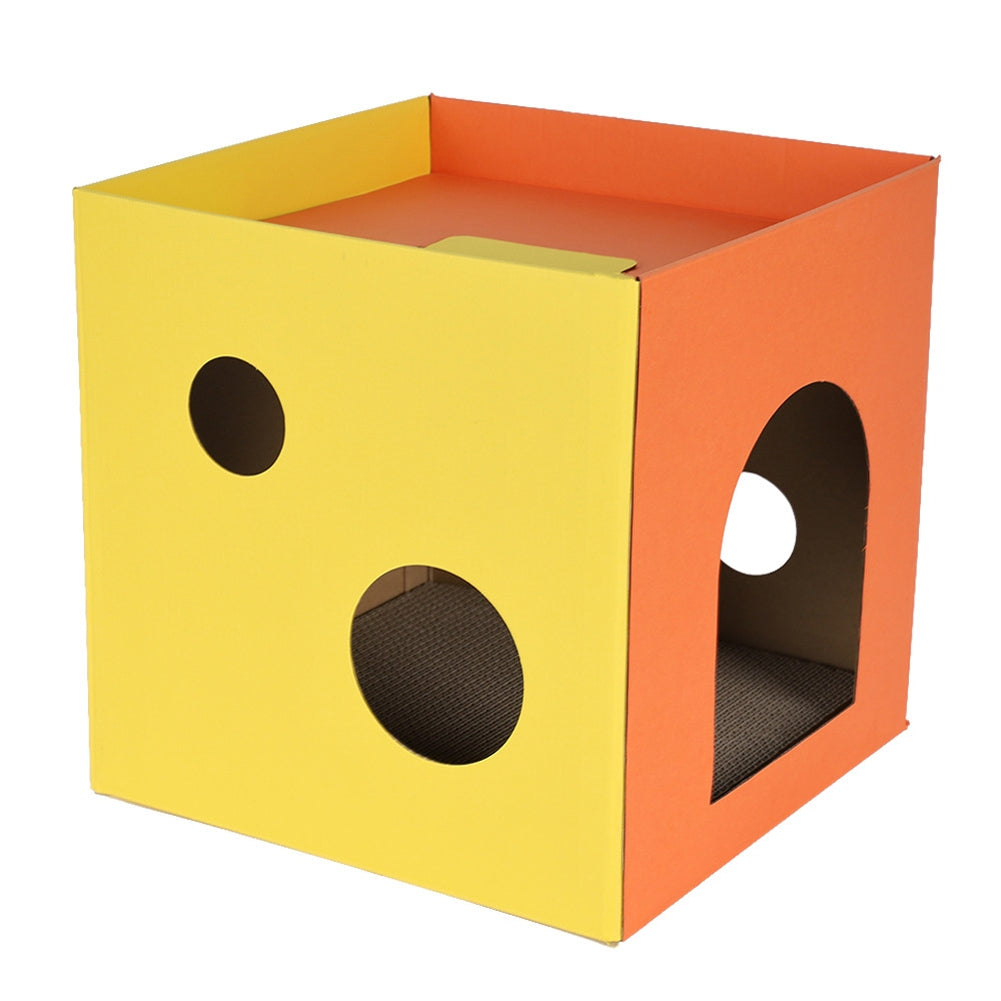 Pet House Cat Scratch Board Wear-resistant Anti-scratch Corrugated Paper Cat Scratcher Toys Pet Supplies Blue and purple