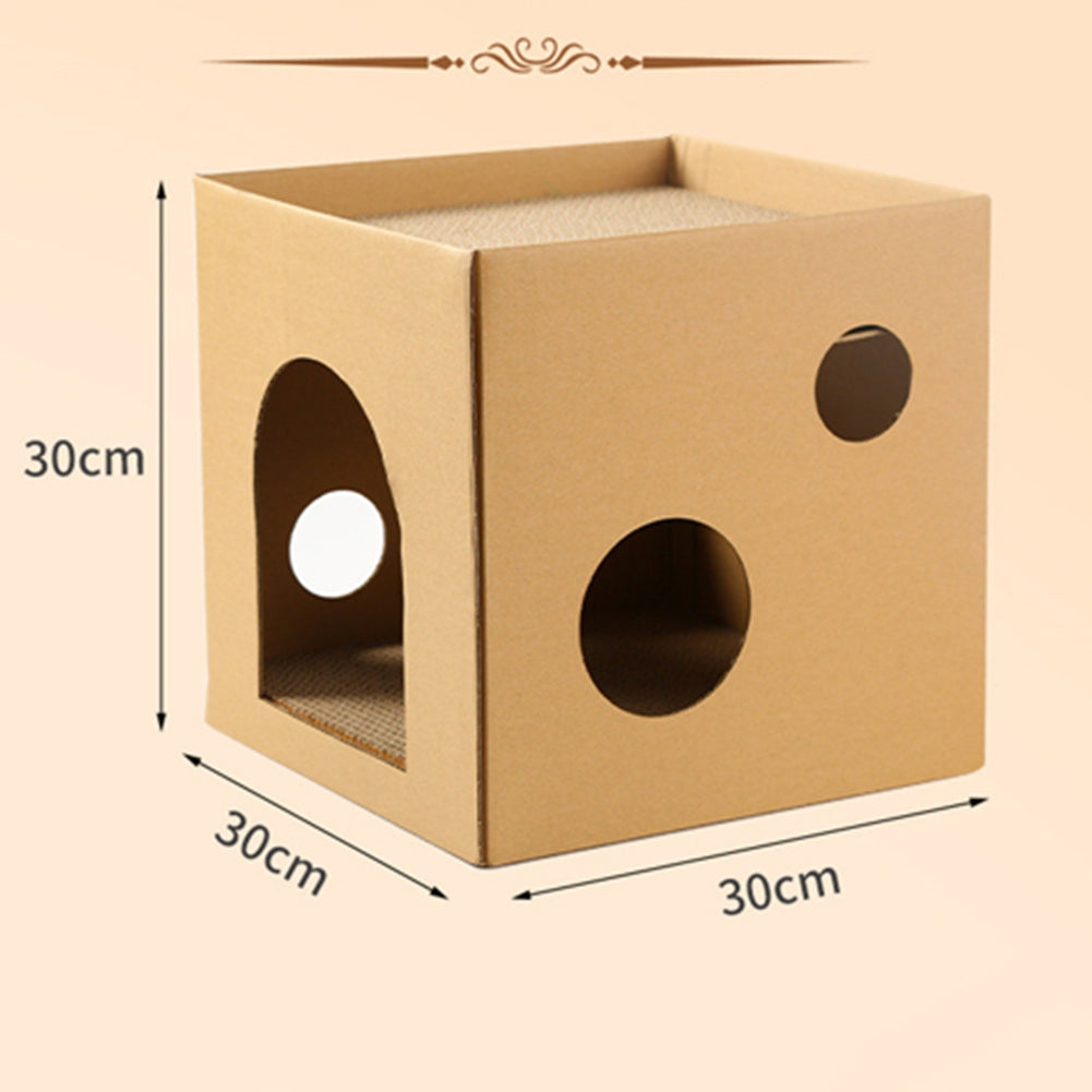 Pet House Cat Scratch Board Wear-resistant Anti-scratch Corrugated Paper Cat Scratcher Toys Pet Supplies Blue and purple