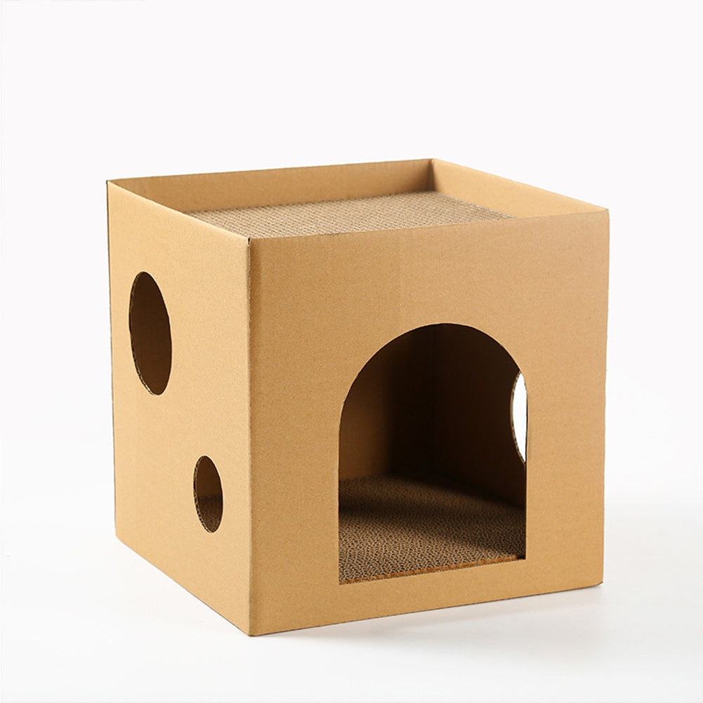 Pet House Cat Scratch Board Wear-resistant Anti-scratch Corrugated Paper Cat Scratcher Toys Pet Supplies Blue and purple
