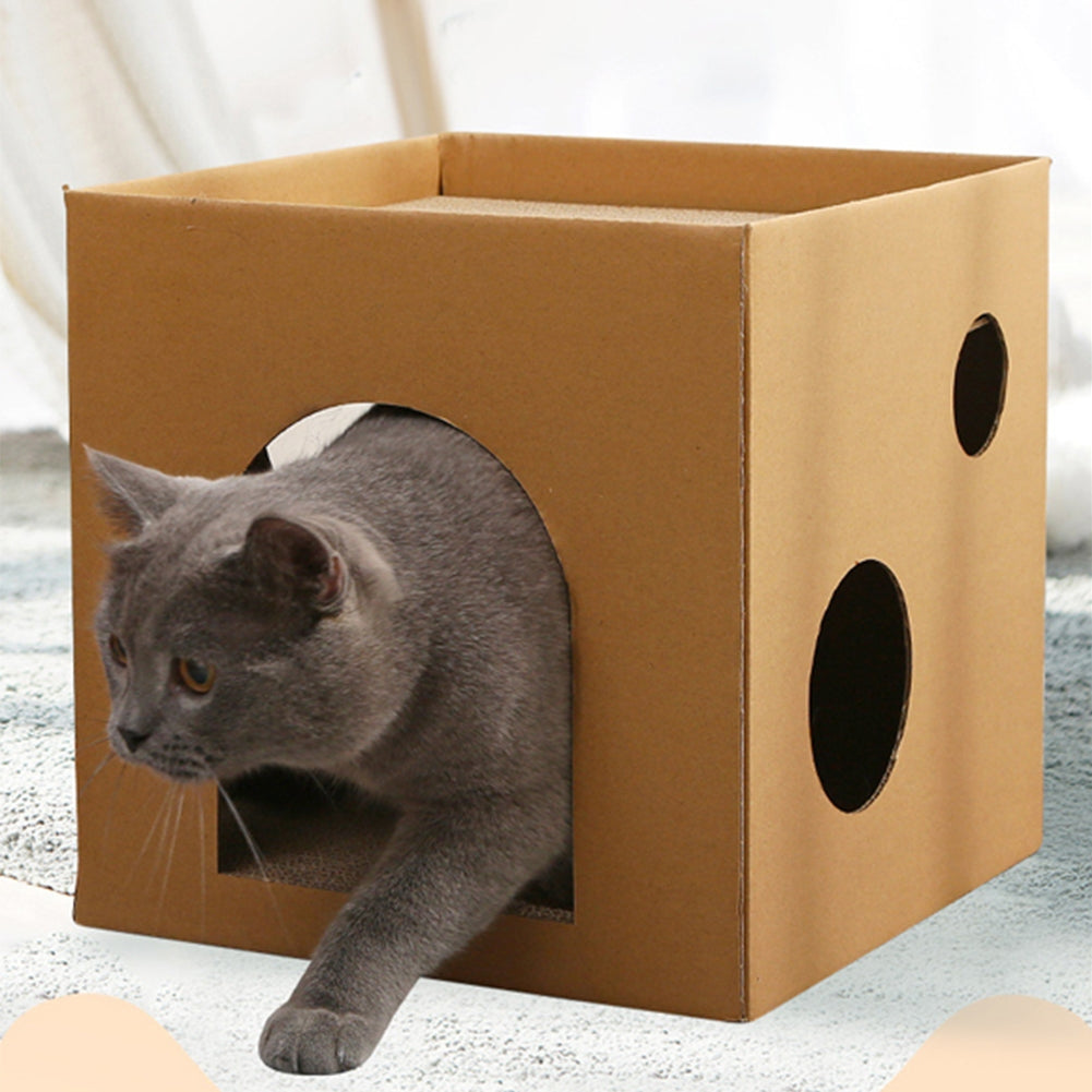 Pet House Cat Scratch Board Wear-resistant Anti-scratch Corrugated Paper Cat Scratcher Toys Pet Supplies Blue and purple