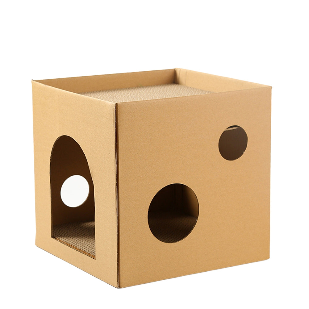 Pet House Cat Scratch Board Wear-resistant Anti-scratch Corrugated Paper Cat Scratcher Toys Pet Supplies Blue and purple