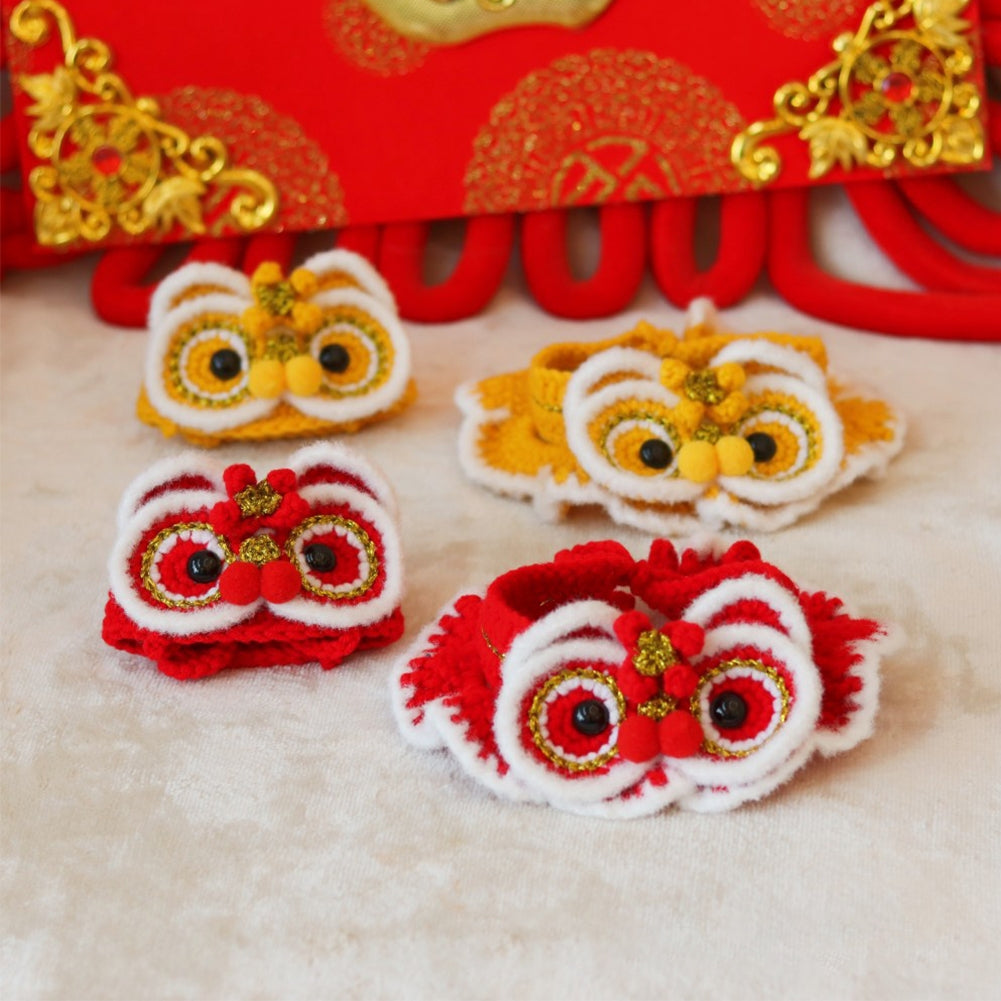 Pet Decorative Collar Hat Chinese New Year Nationsl Style Dress Up for Cats Dogs Red Hat One Size