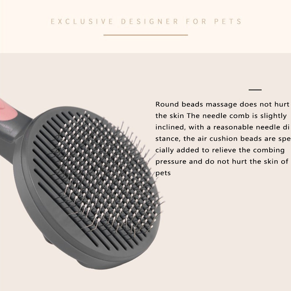 Ergonomic Pet  Self-cleaning  Slicker  Brush Gently Non-slip Hair Loss Cleaning Needle Comb Dogs Cats Rabbit Grooming Brushes Tool Green