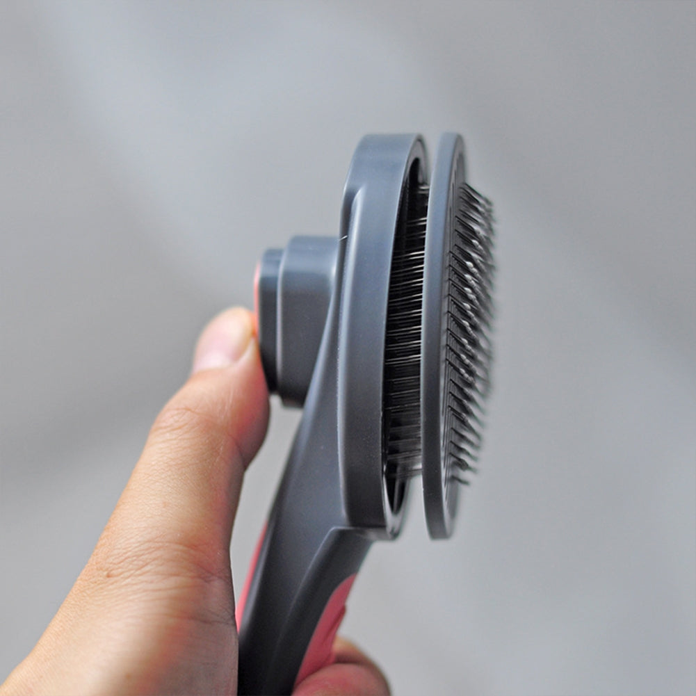 Ergonomic Pet  Self-cleaning  Slicker  Brush Gently Non-slip Hair Loss Cleaning Needle Comb Dogs Cats Rabbit Grooming Brushes Tool Green