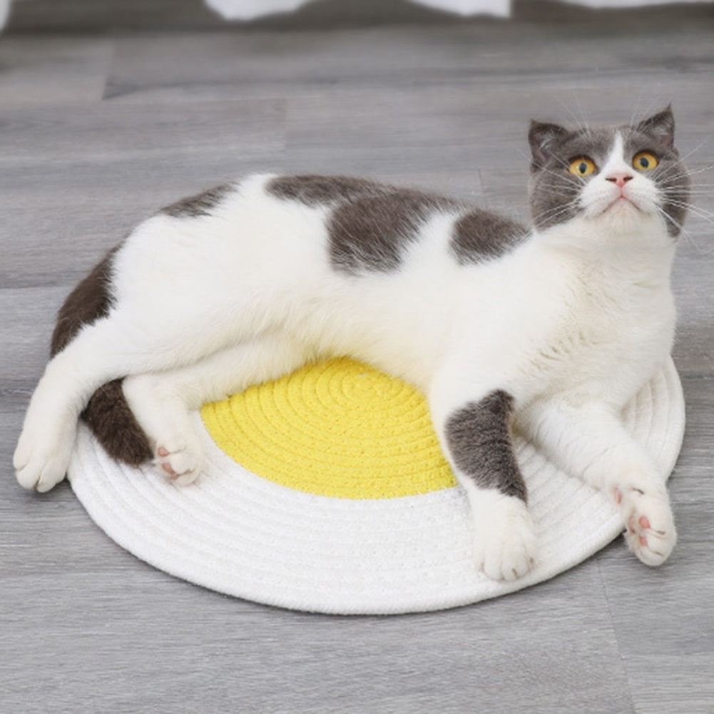 Pet Cat Round Scraper Mat Scratch-resistant Scratch Board Sleeping Blanket Sofa Furniture Protector green
