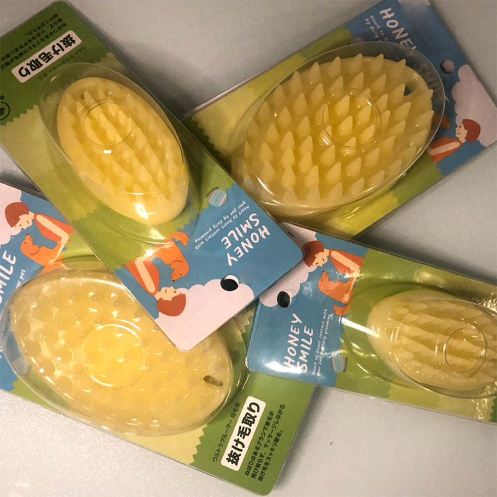 Dog Cat Massage  Comb Soft Silicone Bath Brush Ergonomic Handle Design Cleaing Brush Puppy Wash Tools Without Hurting The Skin