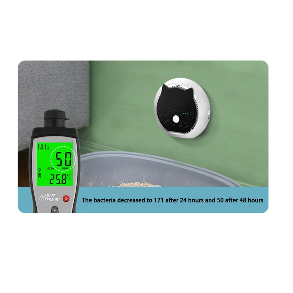 Pet Cat  Litter  Box  Deodorization  Artifact 24-hour Intelligent Monitoring Double-effect Purification Module Disinfection Device English Neutral