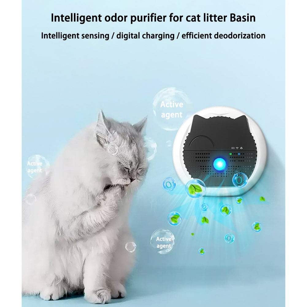 Pet Cat  Litter  Box  Deodorization  Artifact 24-hour Intelligent Monitoring Double-effect Purification Module Disinfection Device English Neutral