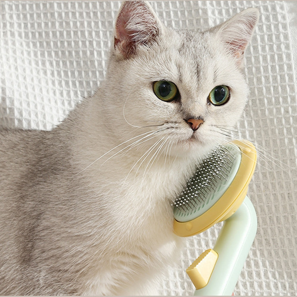 Pet Grooming Brush Hair Removal Comb Shedding Brush Self-cleaning Needle Comb Massage Tool Pets Supplies gray white