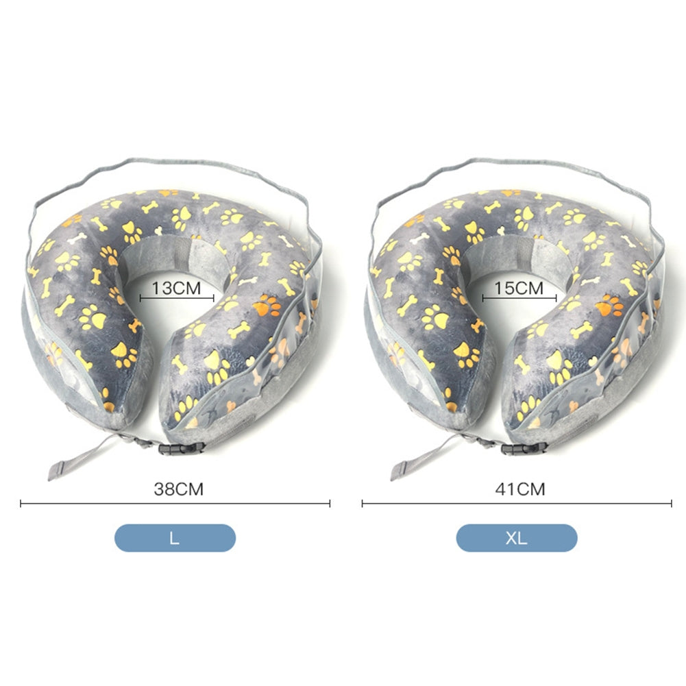 Pet Inflatable Cone Anti-bite Anti-lick Elizabethan Collars Protective Headgear For Stop Licking Biting Wounds blue L