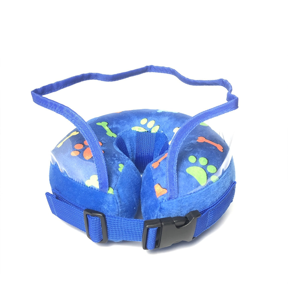 Pet Inflatable Cone Anti-bite Anti-lick Elizabethan Collars Protective Headgear For Stop Licking Biting Wounds blue L