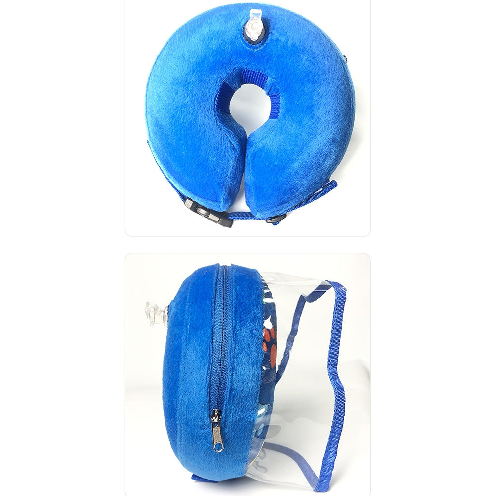 Pet Inflatable Cone Anti-bite Anti-lick Elizabethan Collars Protective Headgear For Stop Licking Biting Wounds blue L