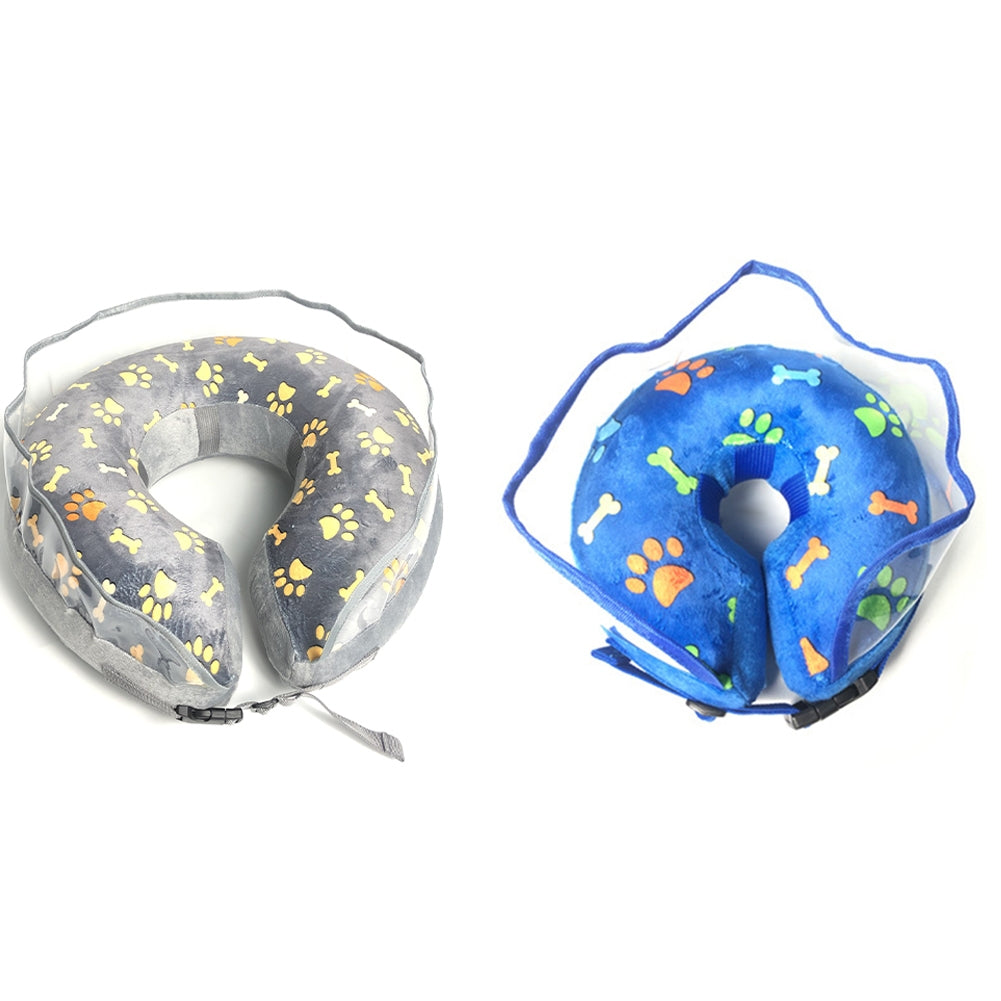Pet Inflatable Cone Anti-bite Anti-lick Elizabethan Collars Protective Headgear For Stop Licking Biting Wounds blue M