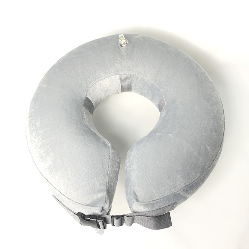 Pet Inflatable Cone Anti-bite Anti-lick Elizabethan Collars Protective Headgear For Stop Licking Biting Wounds grey L