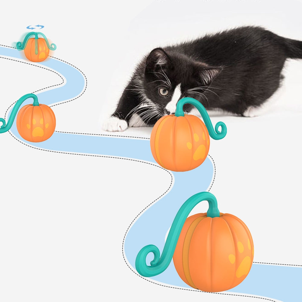 Cat 2-speed Interactive Toys Ball with Led Light 3pcs Feathers Type-c Charging Built-in 500mah Battery Watermelon