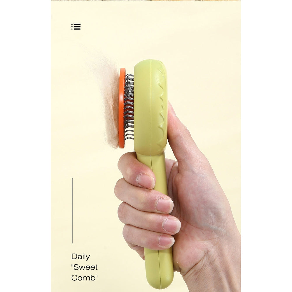 Pet Cat Donut Hair Removal Comb Anti-pain Cleaning Brush Hair Tools Pet Supplies for Shedding Grooming White