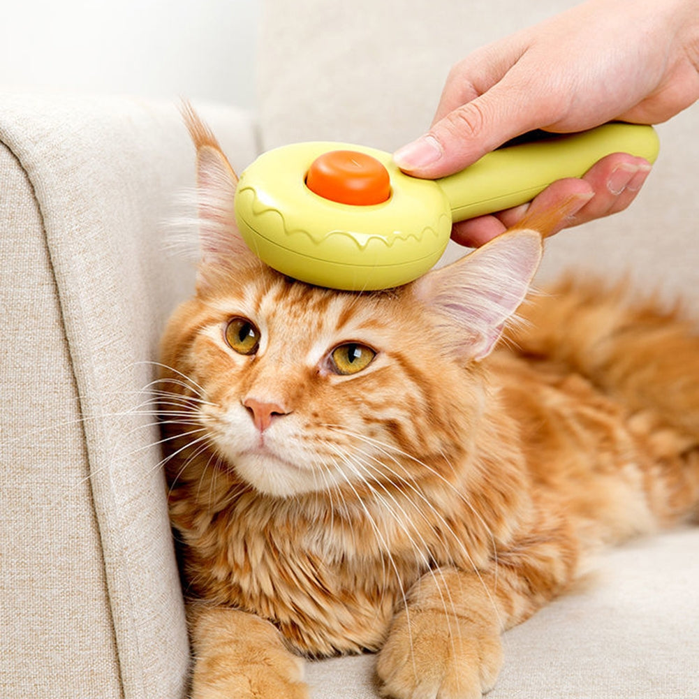 Pet Cat Donut Hair Removal Comb Anti-pain Cleaning Brush Hair Tools Pet Supplies for Shedding Grooming White