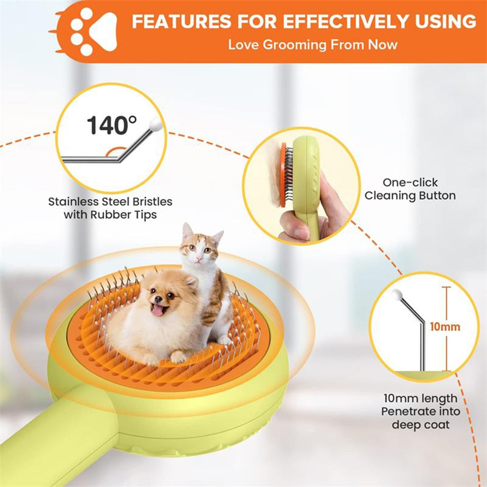 Pet Cat Donut Hair Removal Comb Anti-pain Cleaning Brush Hair Tools Pet Supplies for Shedding Grooming White