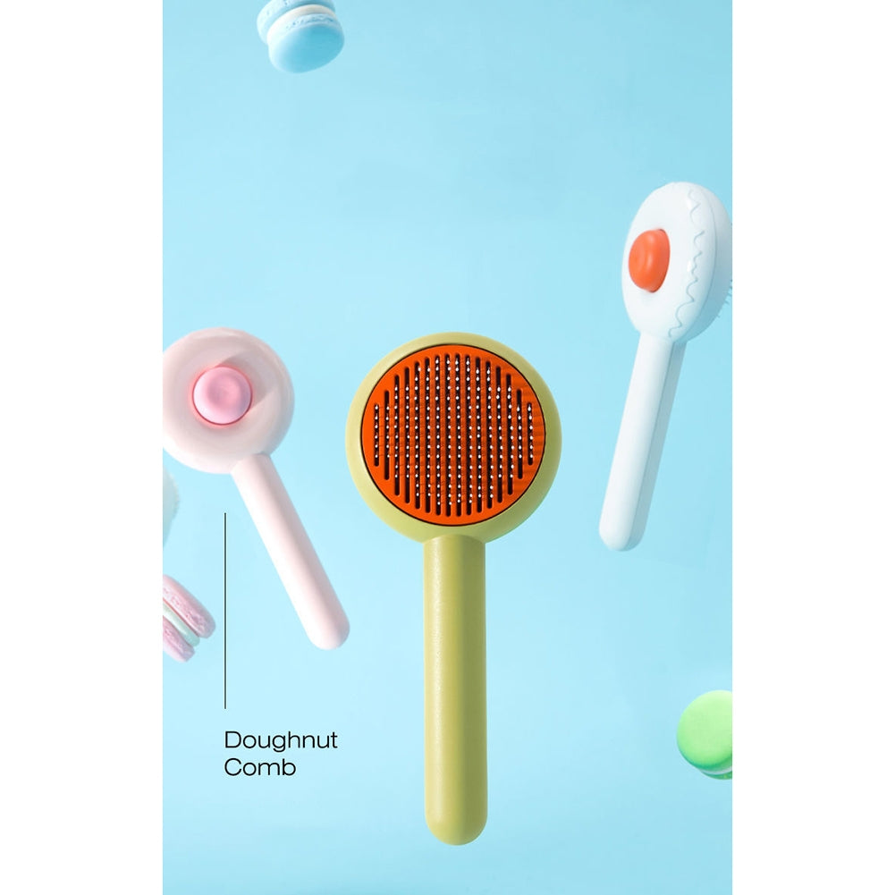 Pet Cat Donut Hair Removal Comb Anti-pain Cleaning Brush Hair Tools Pet Supplies for Shedding Grooming White