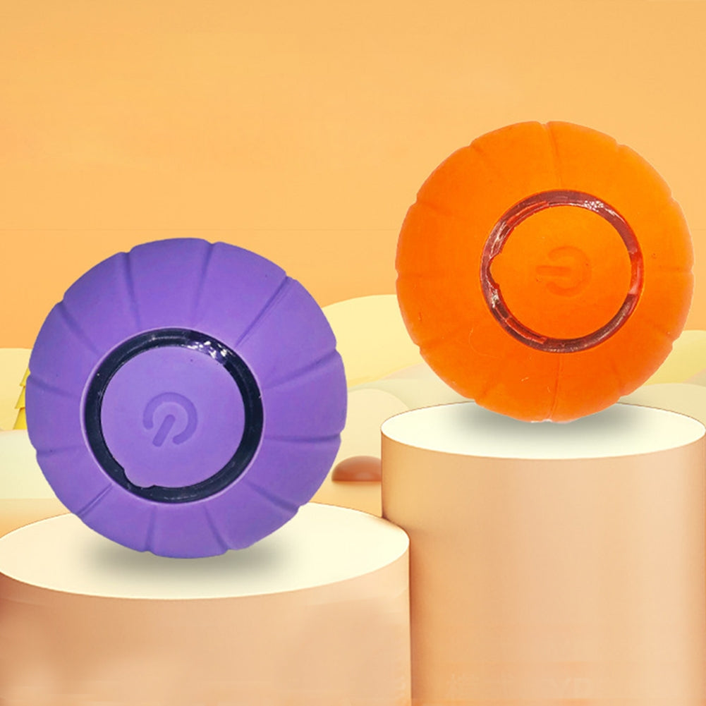 Pet Cats Smart Automatic Rolling Ball Bite-resistant Usb Charging Glowing Training Interactive Toys orange red