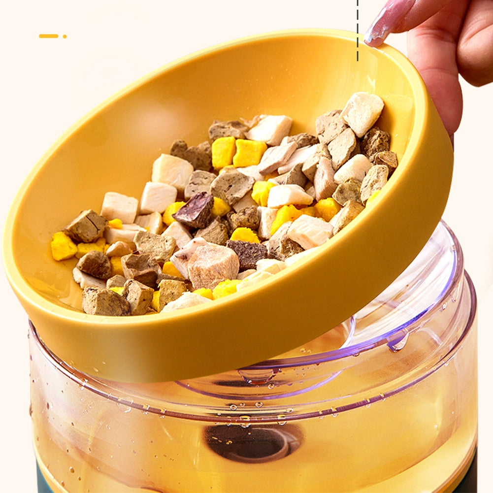 Pet Automatic Food Bowl Anti-overturning Neck Guard Double Layer Design Water Dispenser Feeder Set For Dogs Cats Double layer design green