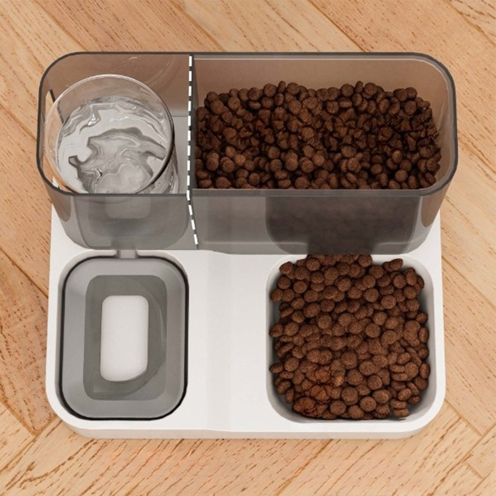 Pet Automatic Feeder Food Bowl Large Capacity Dry Wet Separation Ndog Cat Food Dispenser Pet Supplies gray