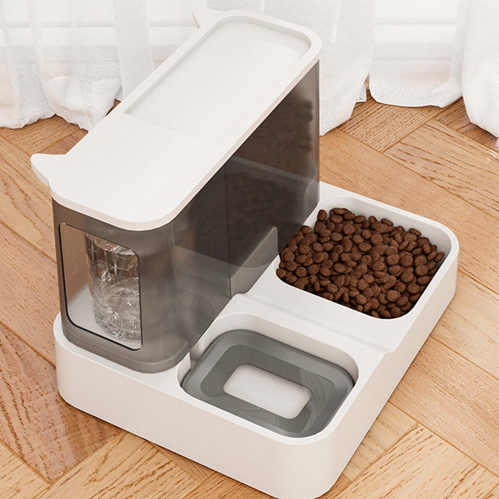 Pet Automatic Feeder Food Bowl Large Capacity Dry Wet Separation Ndog Cat Food Dispenser Pet Supplies gray