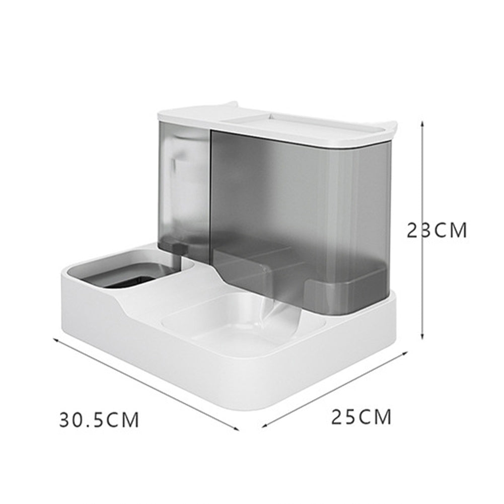 Pet Automatic Feeder Food Bowl Large Capacity Dry Wet Separation Ndog Cat Food Dispenser Pet Supplies gray