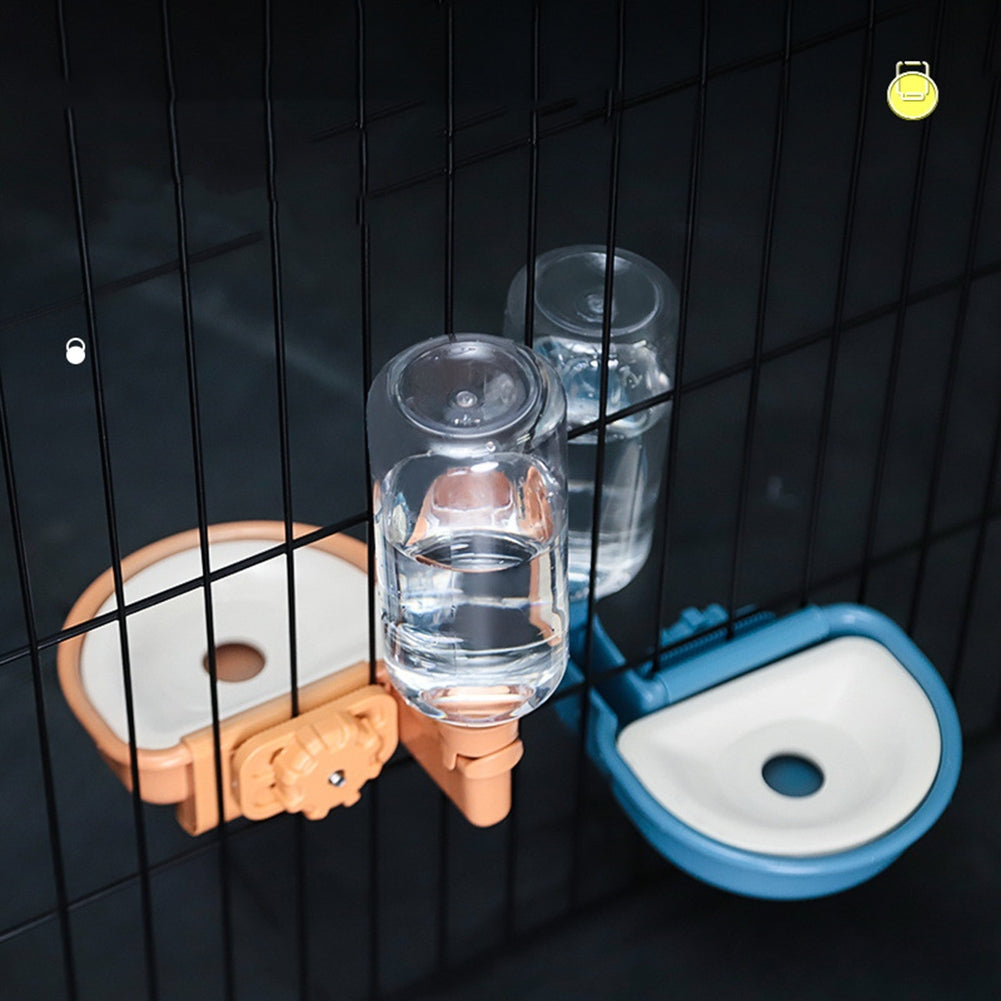 Pet Cage Hanging Water Dispenser 13cm Diameter Large Capacity Automatic Drinking Water Bowls Dog Cat Supplies Gray