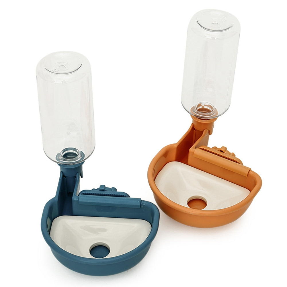 Pet Cage Hanging Water Dispenser 13cm Diameter Large Capacity Automatic Drinking Water Bowls Dog Cat Supplies Orange