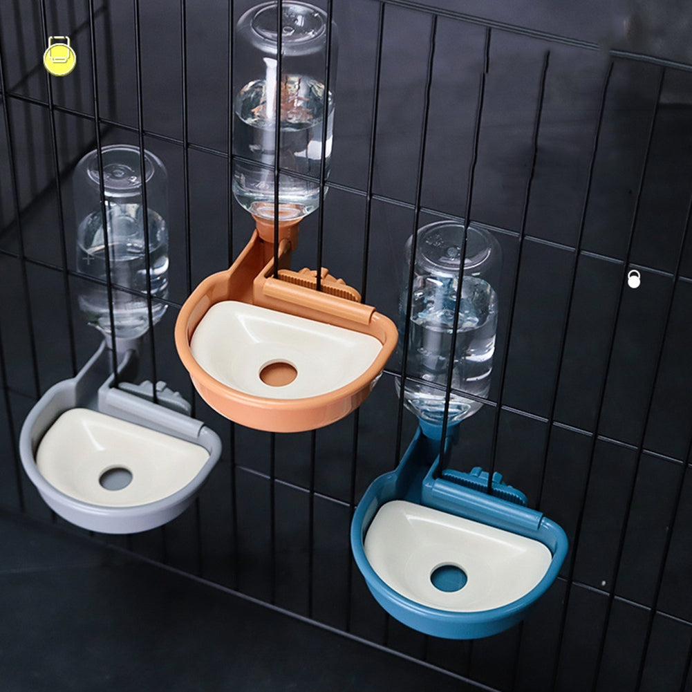 Pet Cage Hanging Water Dispenser 13cm Diameter Large Capacity Automatic Drinking Water Bowls Dog Cat Supplies Orange
