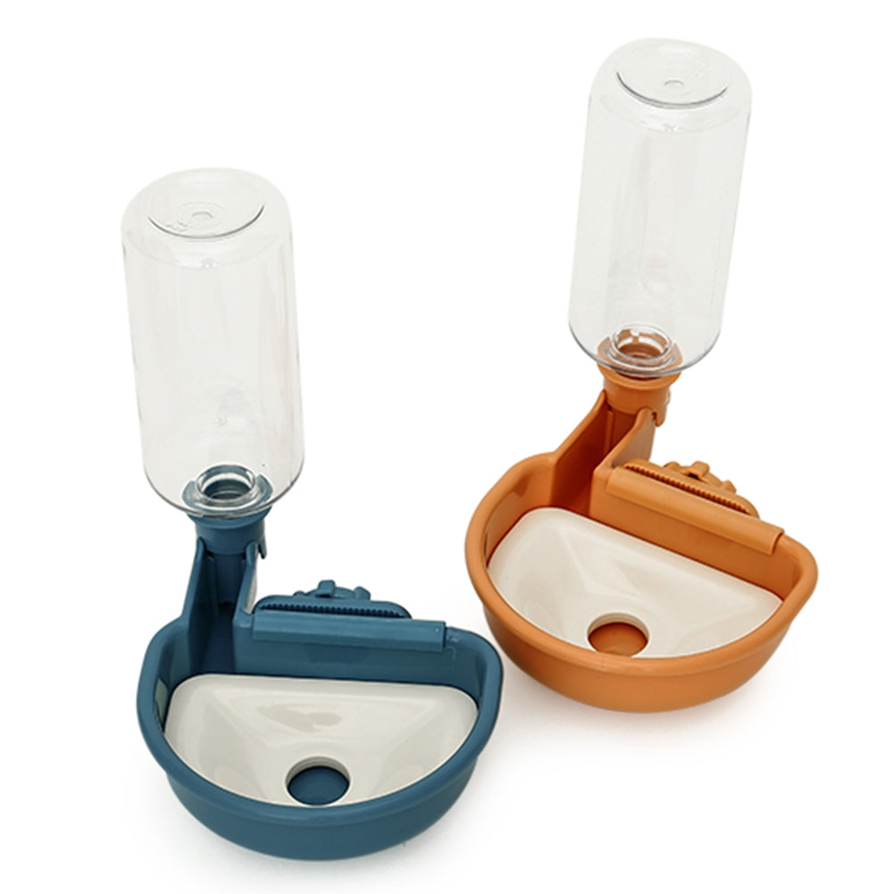 Pet Cage Hanging Water Dispenser 13cm Diameter Large Capacity Automatic Drinking Water Bowls Dog Cat Supplies Orange