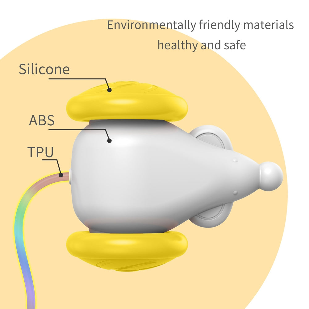 Pet Smart Electric Mice Toys Bite-resistant Self-playing Mouse Teaser With Led Color Changing Tail For Indoor Cats yellow