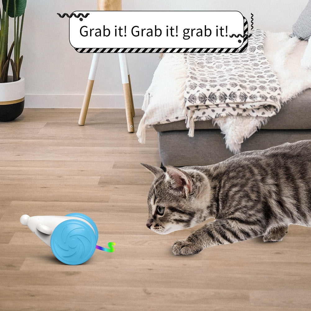 Pet Smart Electric Mice Toys Bite-resistant Self-playing Mouse Teaser With Led Color Changing Tail For Indoor Cats pink